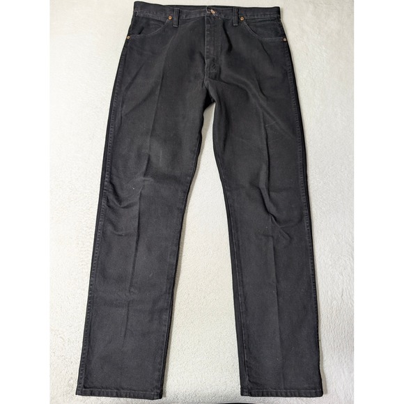 Wrangler Jeans Mens 36/34 Black Cowboy Cut Original Fit 13MWZWK Denim Pants - Picture 4 of 9